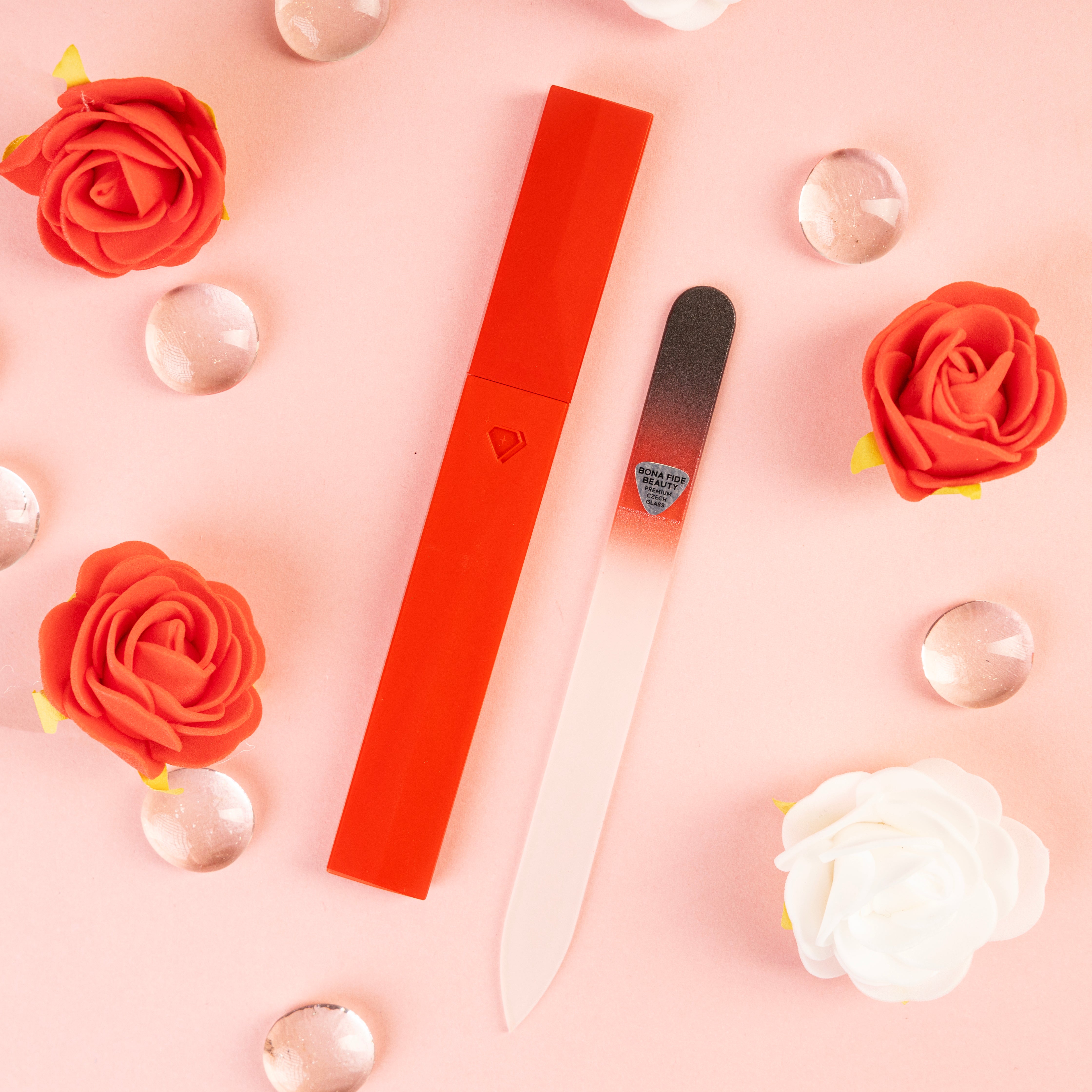 Czech Glass Nail File in Hard Case