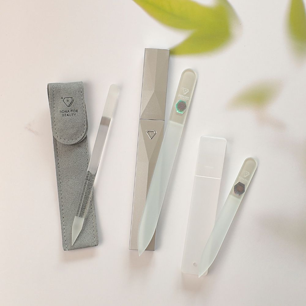 3-Piece Czech Glass Manicure Set in Silver