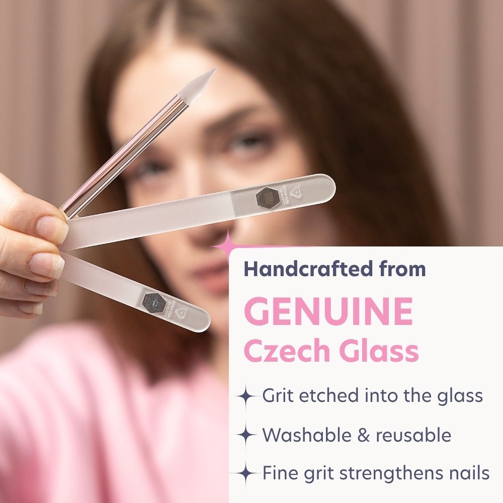 3-Piece Czech Glass Manicure Set in Silver