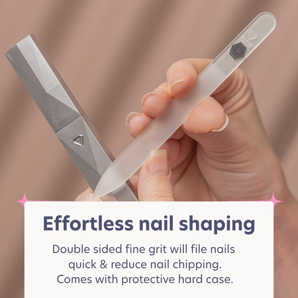 3-Piece Czech Glass Manicure Set in Silver