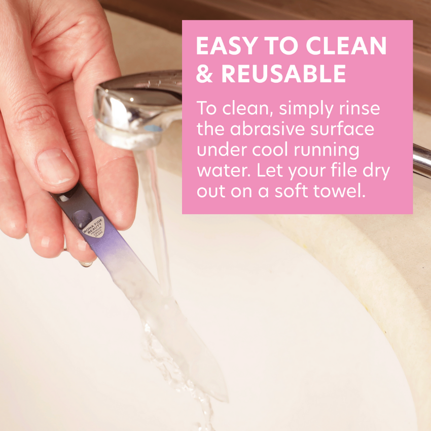 Single Glass Nail File in Black/Cobalt with Hard Case