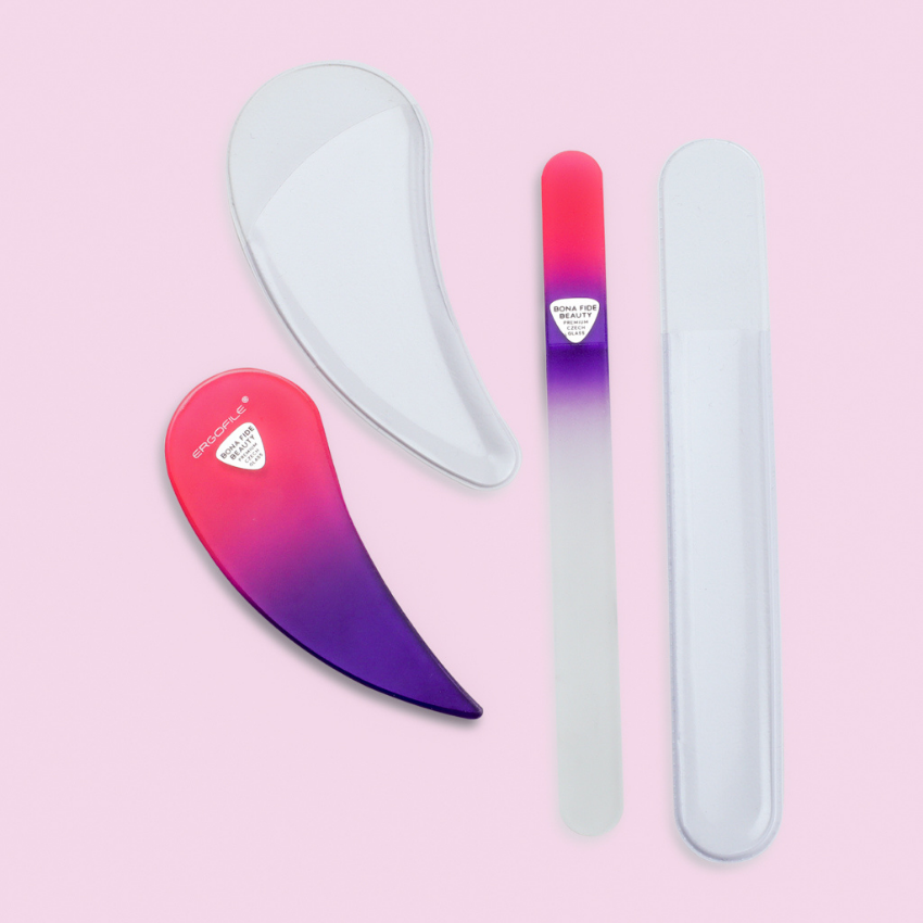 Drop Ergonomic Glass Nail File Duo Set