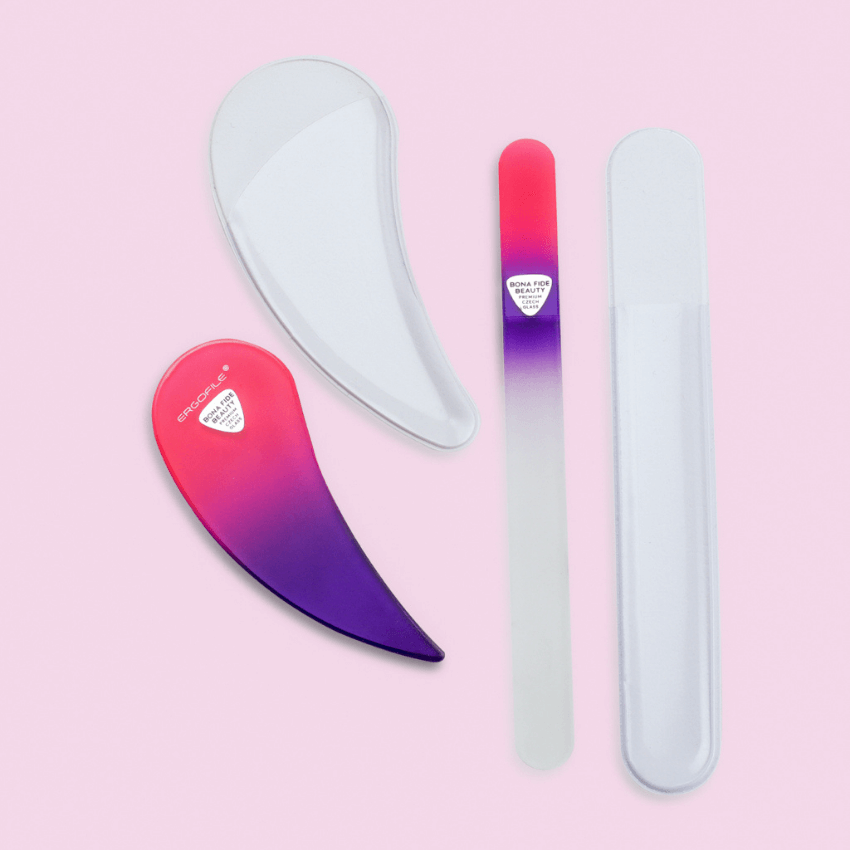 Drop Ergonomic Czech Glass Nail File Duo Set