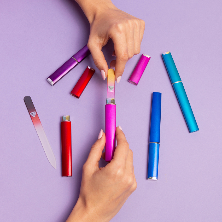 5-Pack Glass Nail Files in Hard Cases - Serenity Set