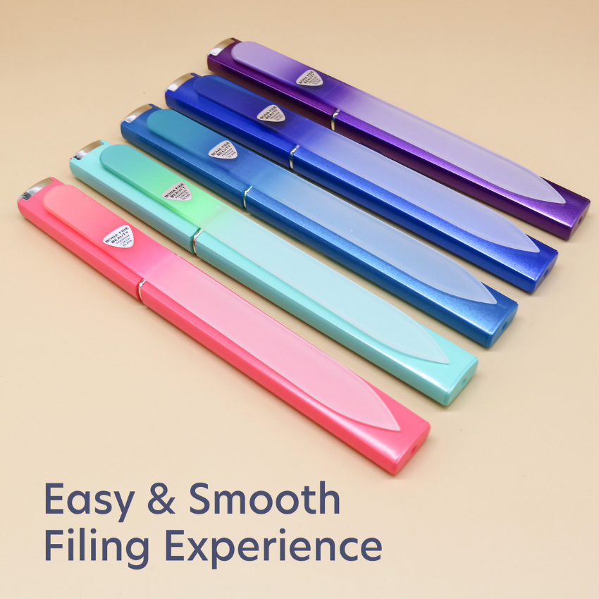 5-Pack Czech Glass Nail Files in Hard Cases - Malibu Set