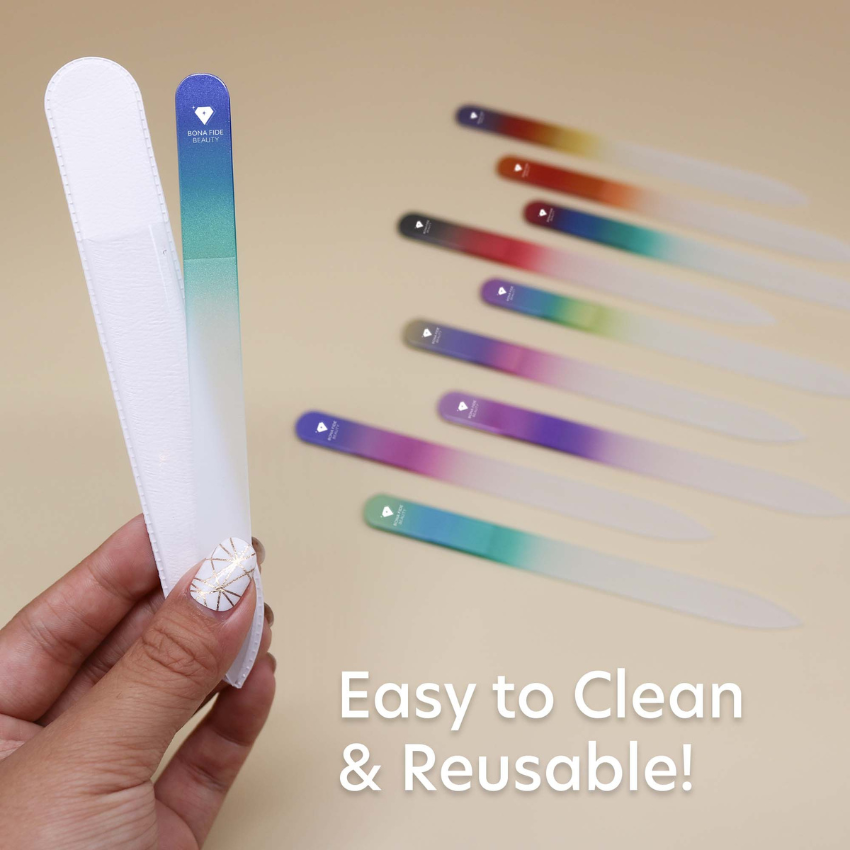 100-Pack Bulk Glass Nail Files in Sleeves