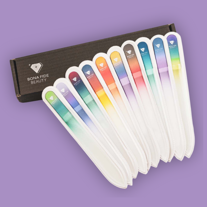 100-Pack Bulk Glass Nail Files in Sleeves