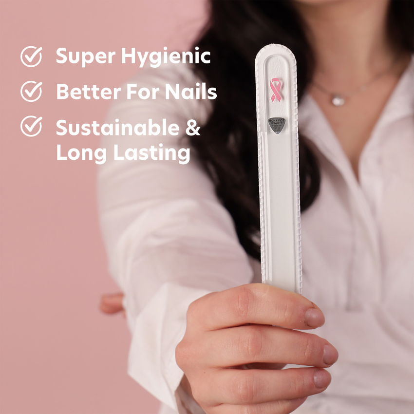Breast Cancer Awareness Czech Glass Nail File - For Charity