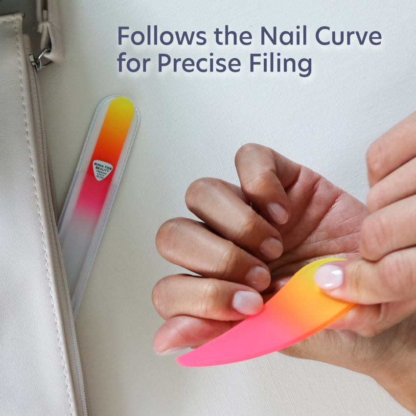 Drop Ergo Glass Nail File Duo Set in Sunset