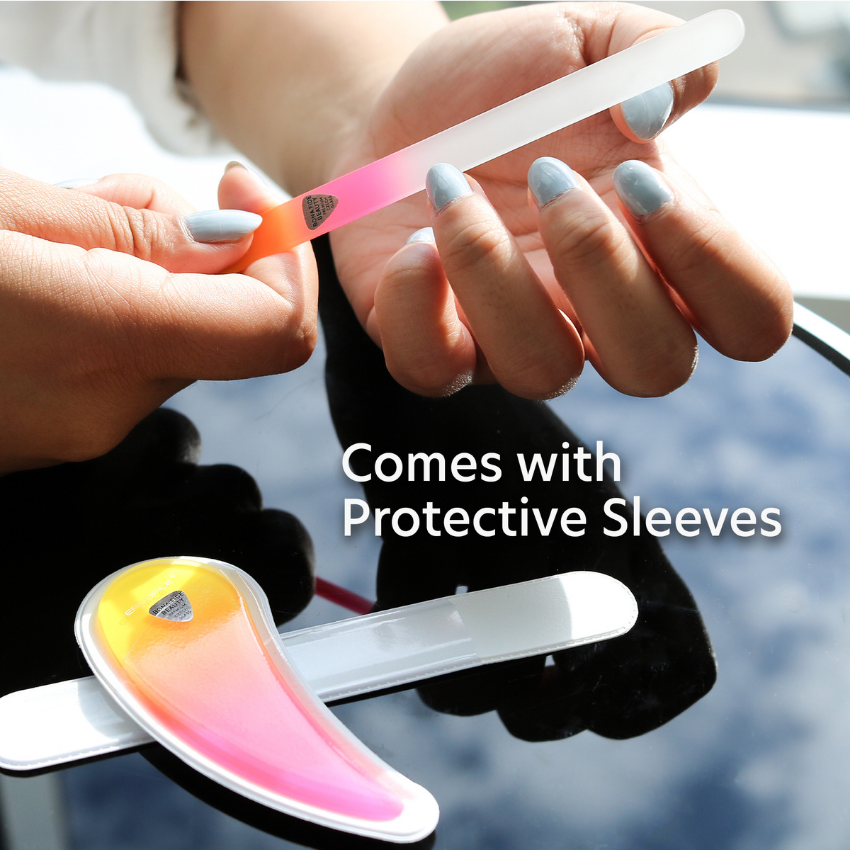 Drop Ergo Glass Nail File Duo Set in Sunset