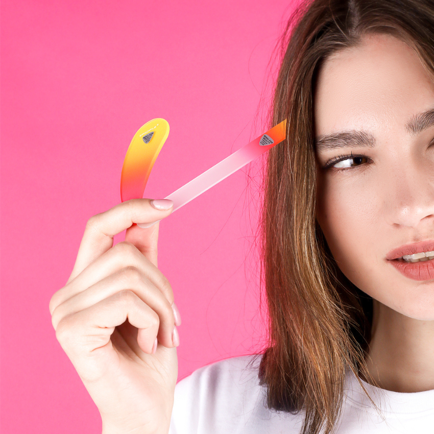 Drop Ergo Glass Nail File Duo Set in Sunset