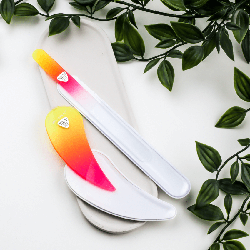 Drop Ergonomic Czech Glass Nail File Duo Set