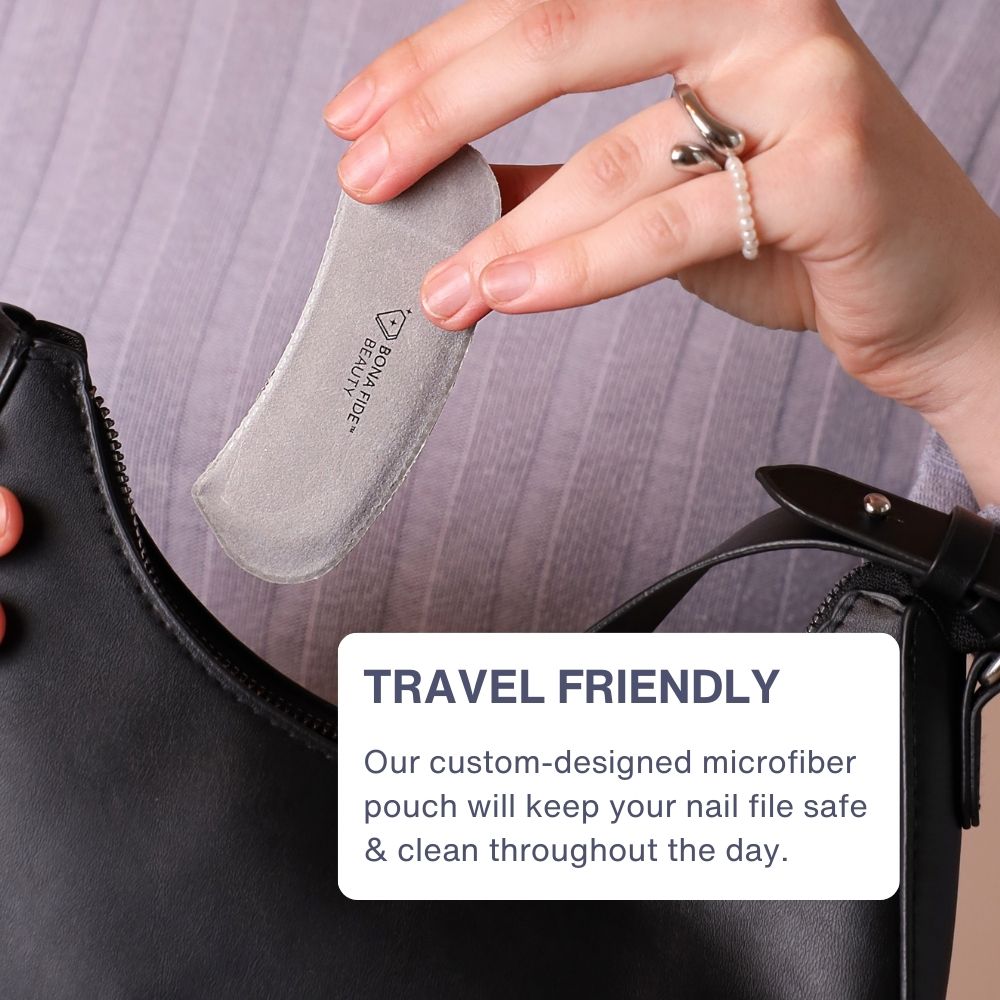 Ergonomic Moon File with Microfiber Sleeve