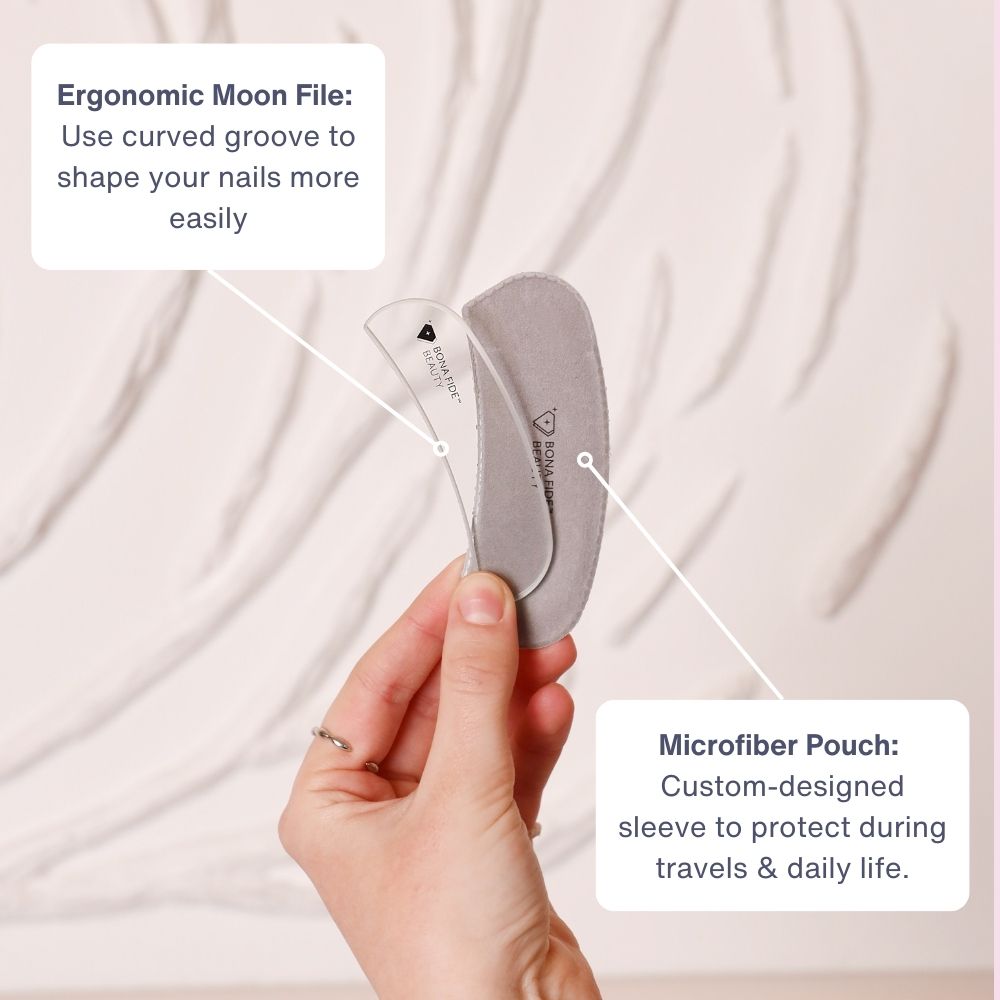 Ergonomic Moon File with Microfiber Sleeve