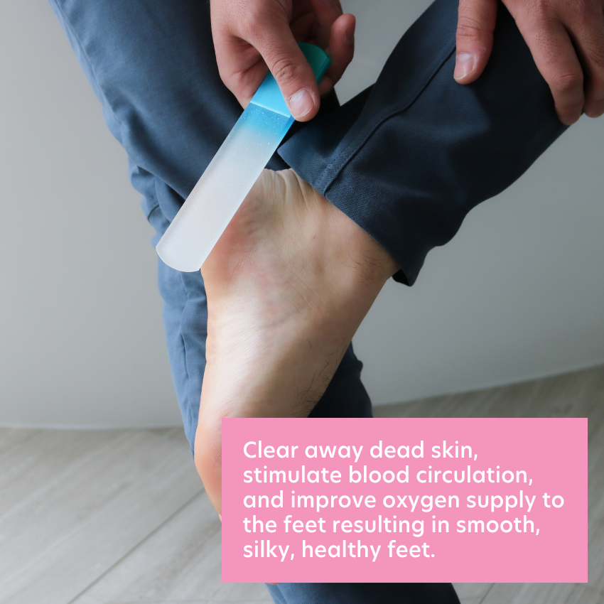 Single Glass Foot File in Green/Aqua