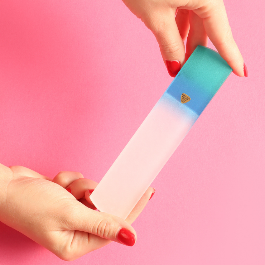 Single Glass Foot File in Green/Aqua