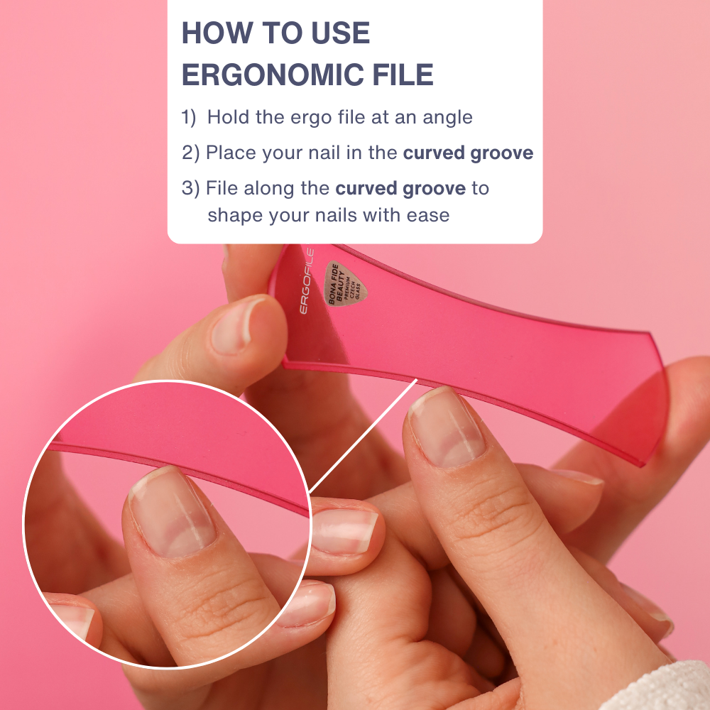 Bow Ergo Czech Glass Nail Duo Set in Pink