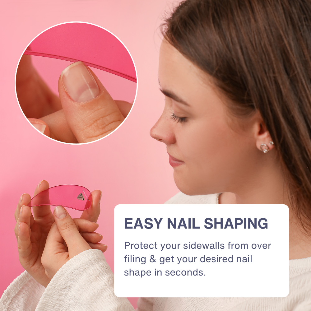 Drop Ergo Czech Glass Nail File Duo Set in Pink