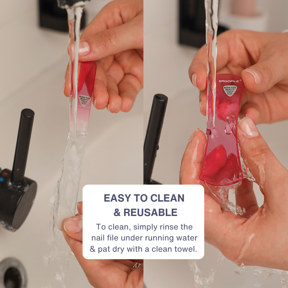 Bow Ergo Czech Glass Nail Duo Set in Pink