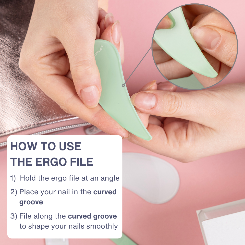 Drop Ergo Glass Nail File Duo Set in Jade