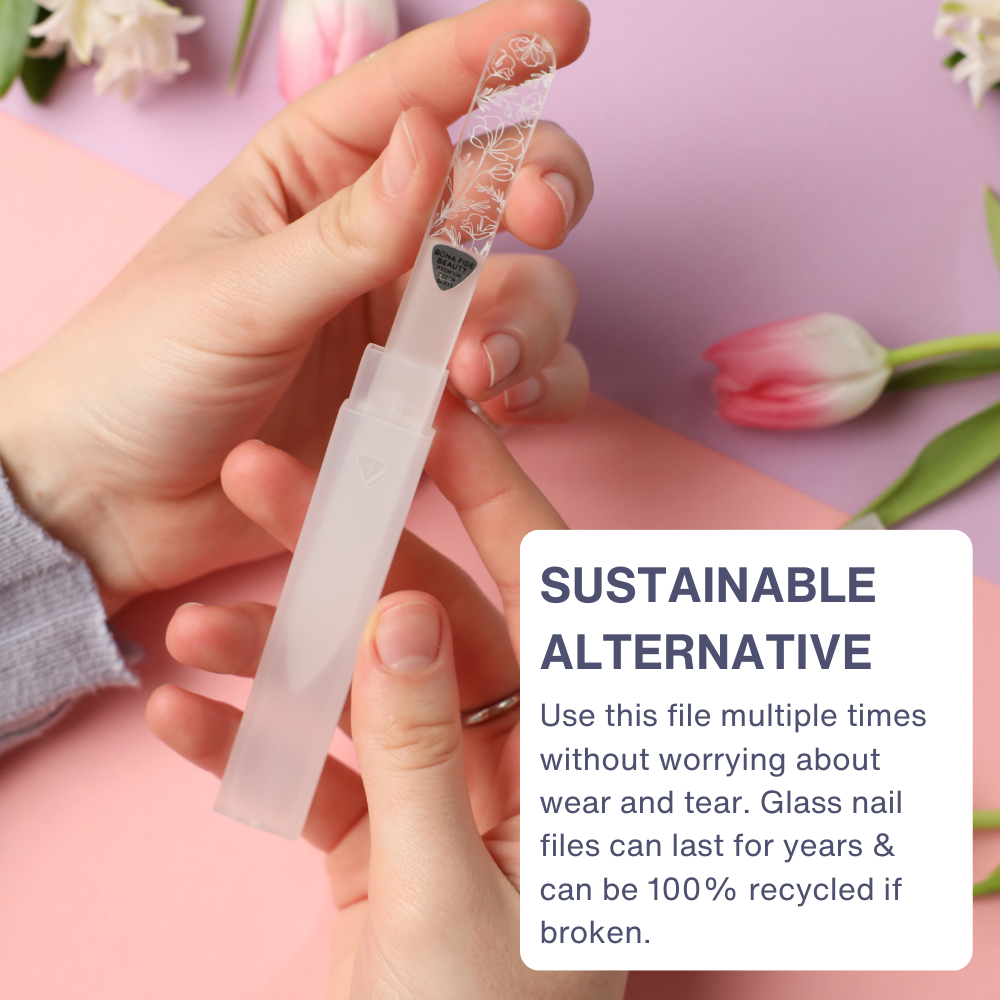 Line Art Design Single Glass Nail File