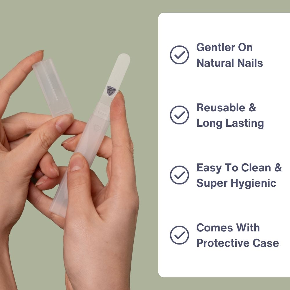 Single Glass Nail File in Muted Fruity Colors