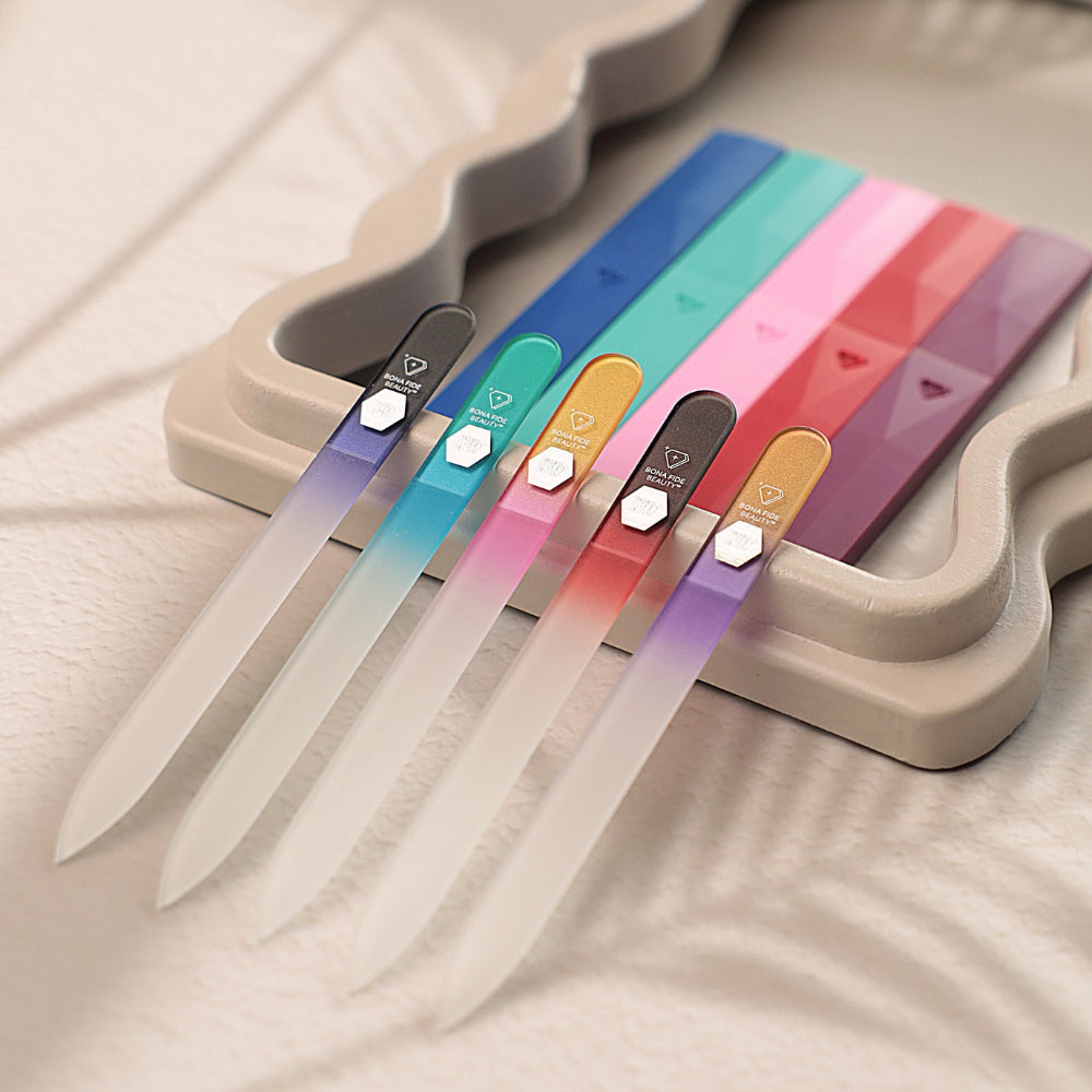 5-Pack Czech Glass Nail Files in Hard Case