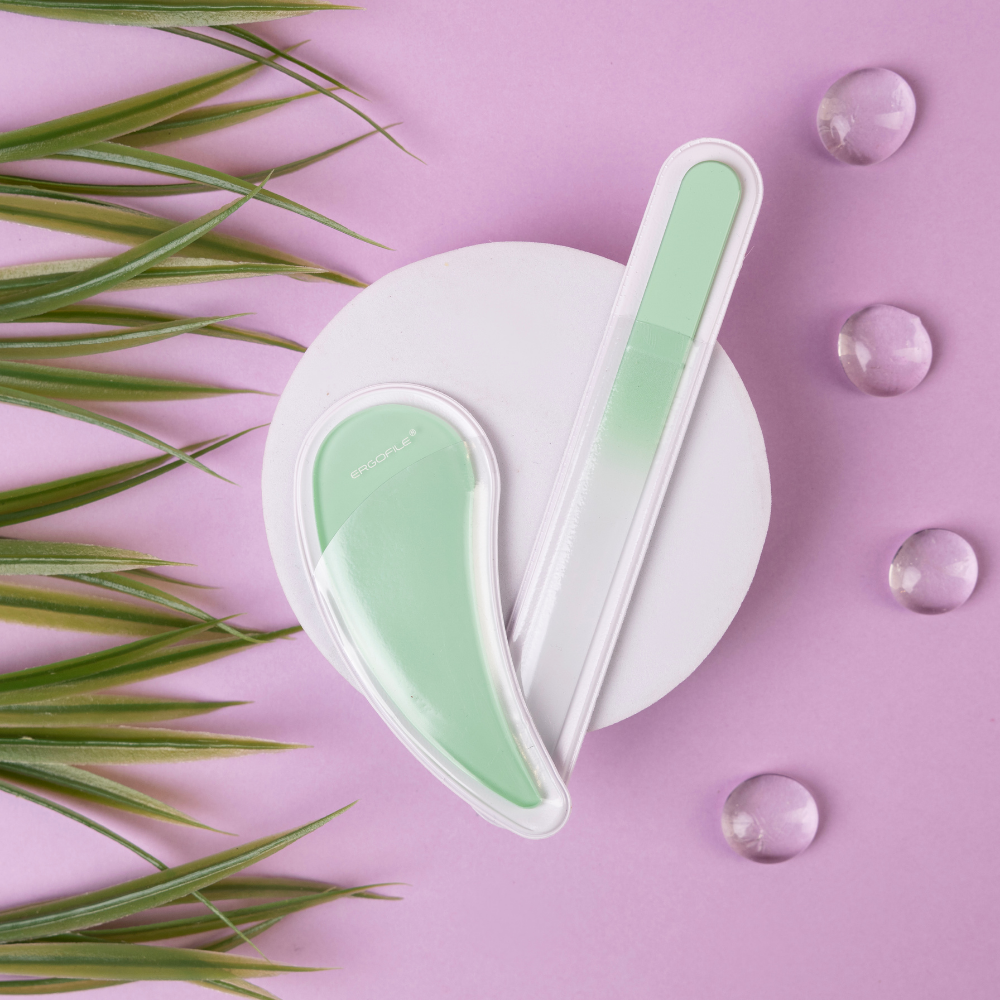 Drop Ergonomic Glass Nail File Duo Set