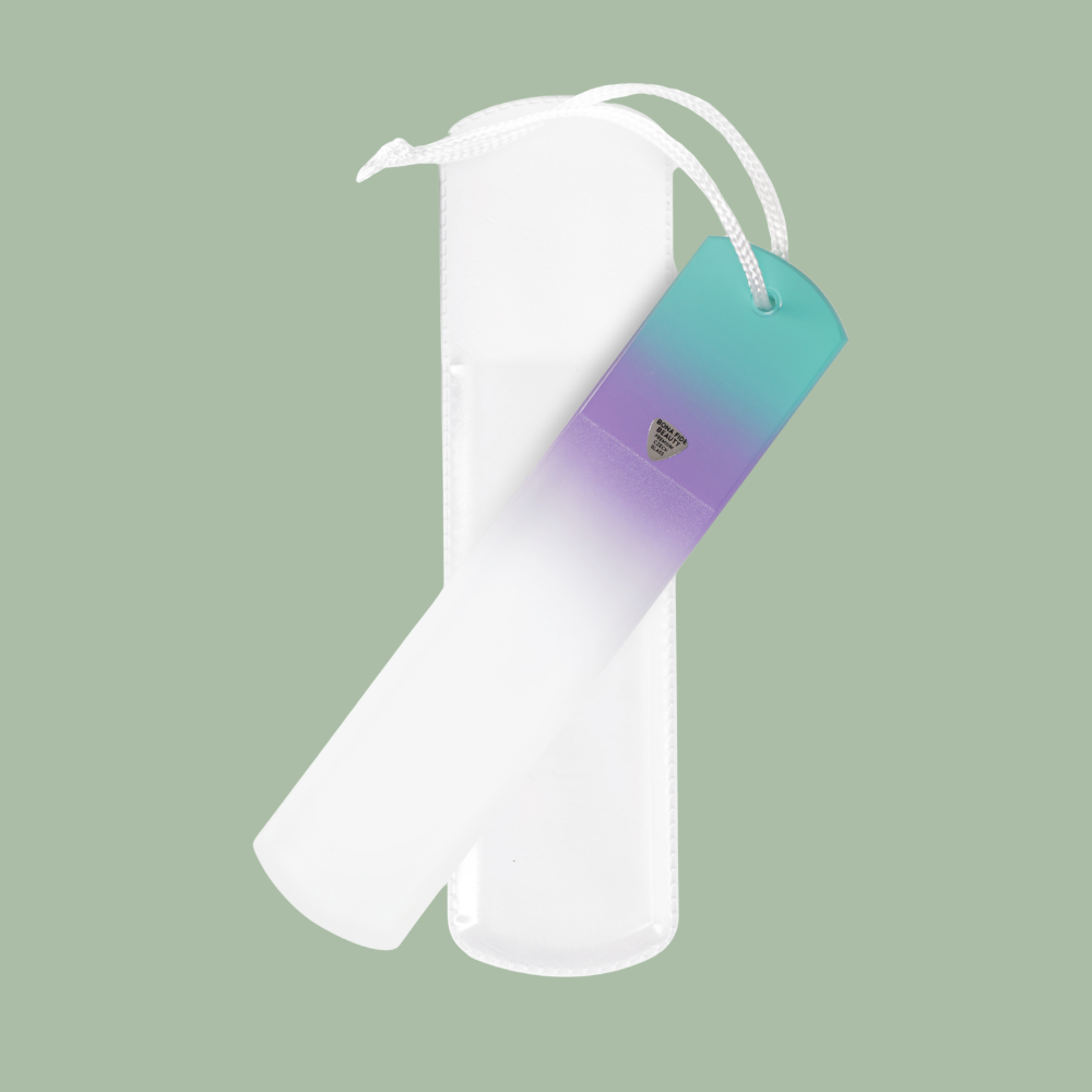 Single Czech Glass Foot File in Aqua Violet