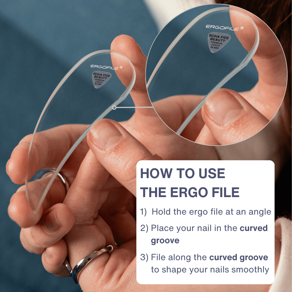 Drop Ergo Czech Glass Nail File Duo Set in Clear