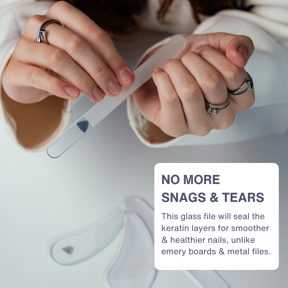 Drop Ergo Glass Nail File Duo Set in Clear