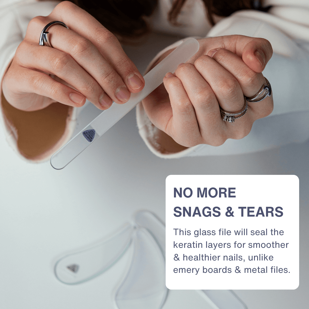 Drop Ergo Czech Glass Nail File Duo Set in Clear