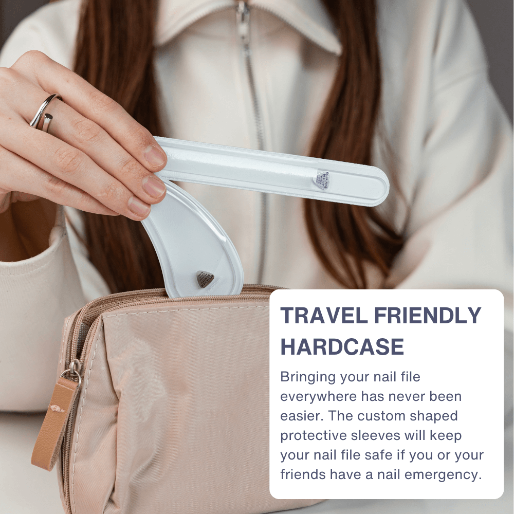 Drop Ergo Czech Glass Nail File Duo Set in Clear