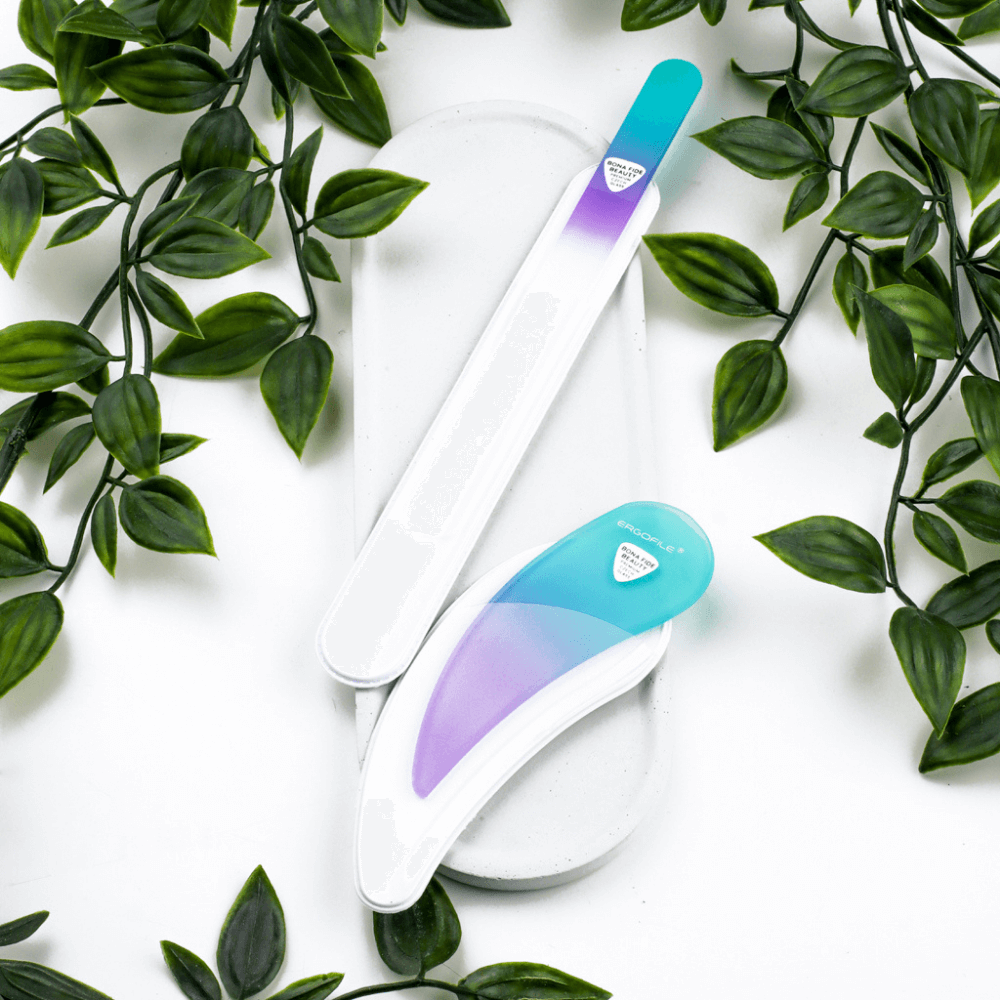 Drop Ergonomic Czech Glass Nail File Duo Set