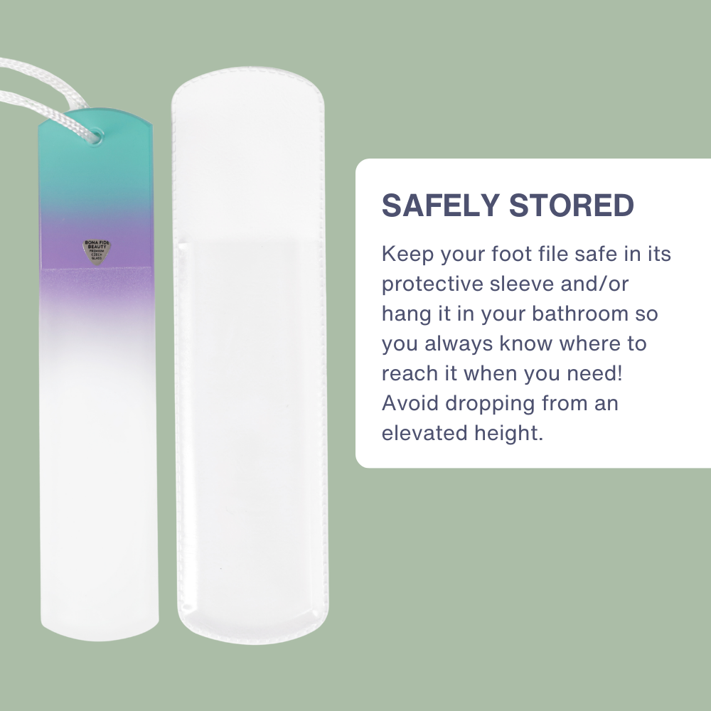 Single Czech Glass Foot File in Aqua Violet