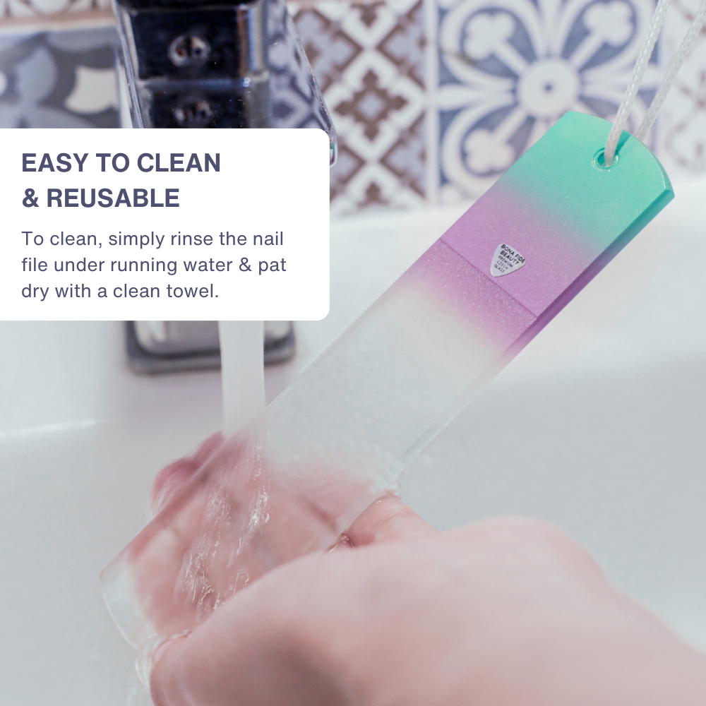 Single Czech Glass Foot File in Aqua Violet