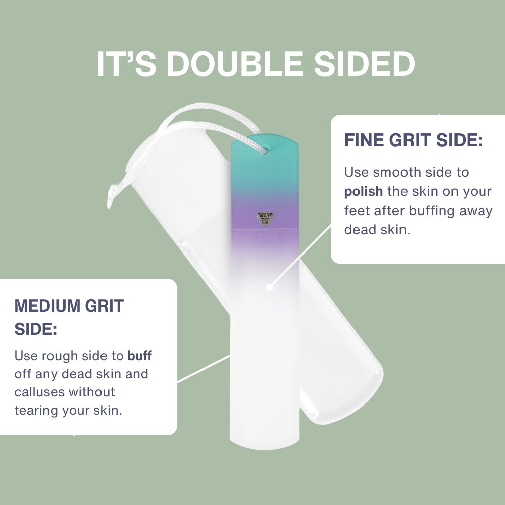 Single Czech Glass Foot File in Aqua Violet