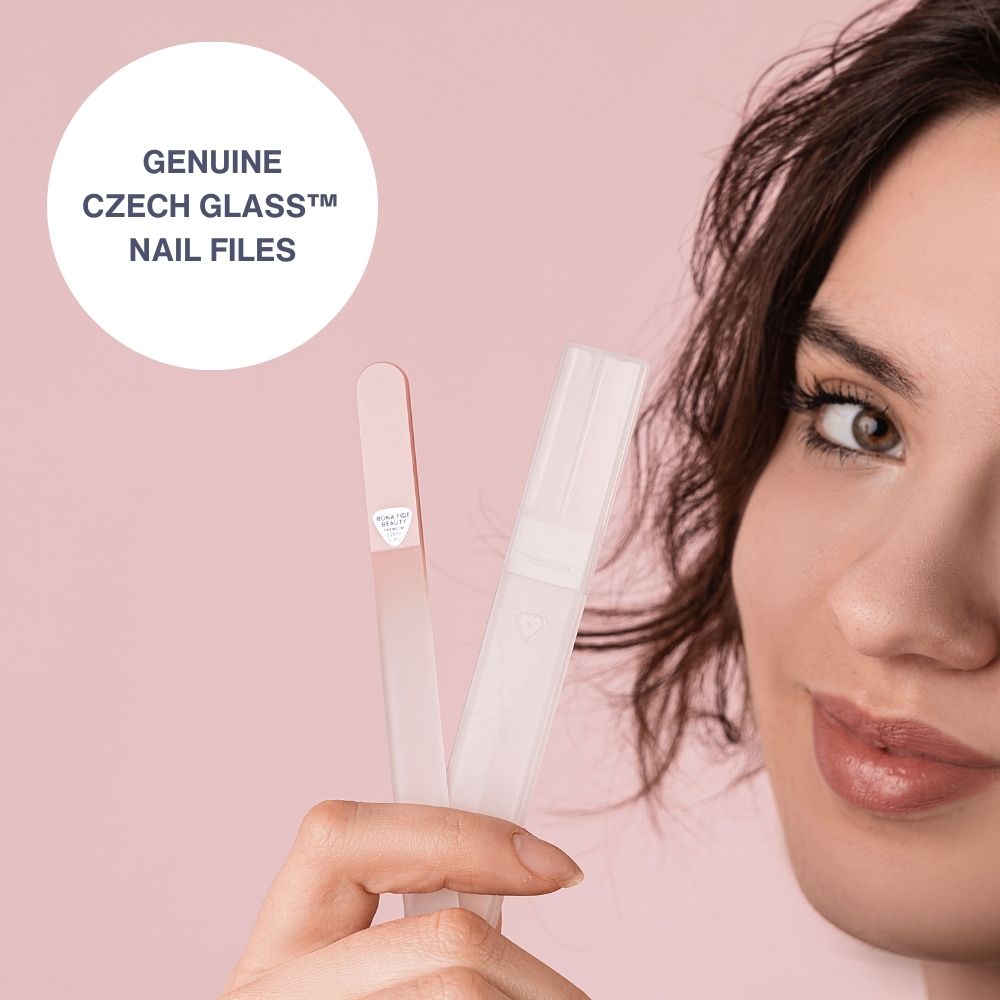 Single Glass Nail File in Muted Fruity Colors