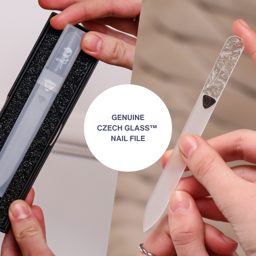 NAIL＆コスメ BAG　プロ用　本革プロト品 新品未使用 国内手生産 Single Line Art Czech Glass Nail File in Clear – Bona Fide Beauty
