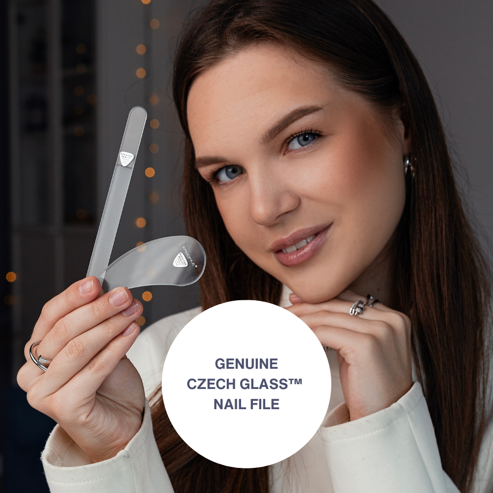 Drop Ergo Glass Nail File Duo Set in Clear