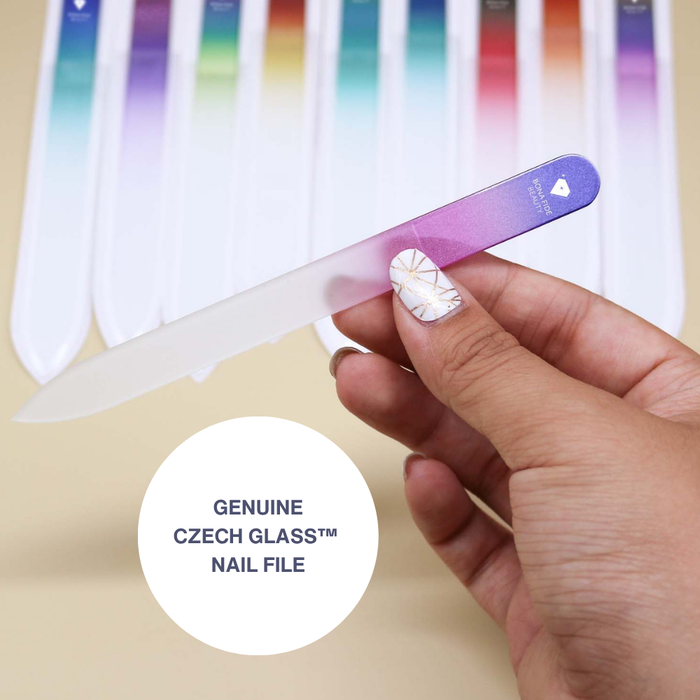 100-Pack Bulk Glass Nail Files in Sleeves