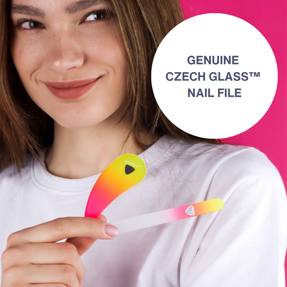 Drop Ergo Glass Nail File Duo Set in Sunset