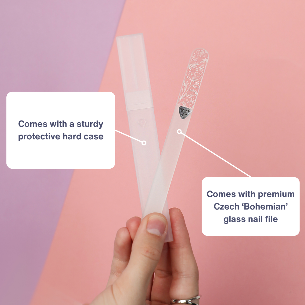 Line Art Design Single Glass Nail File