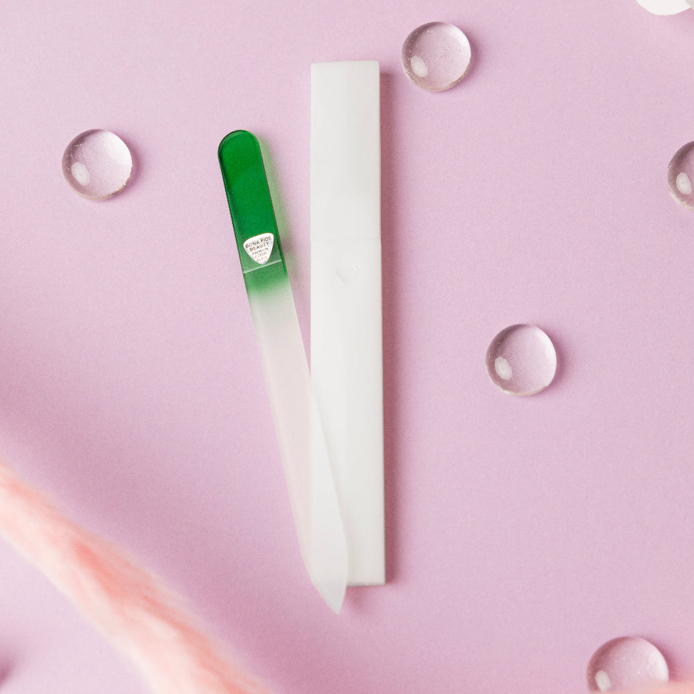 Single Glass Nail File in Green