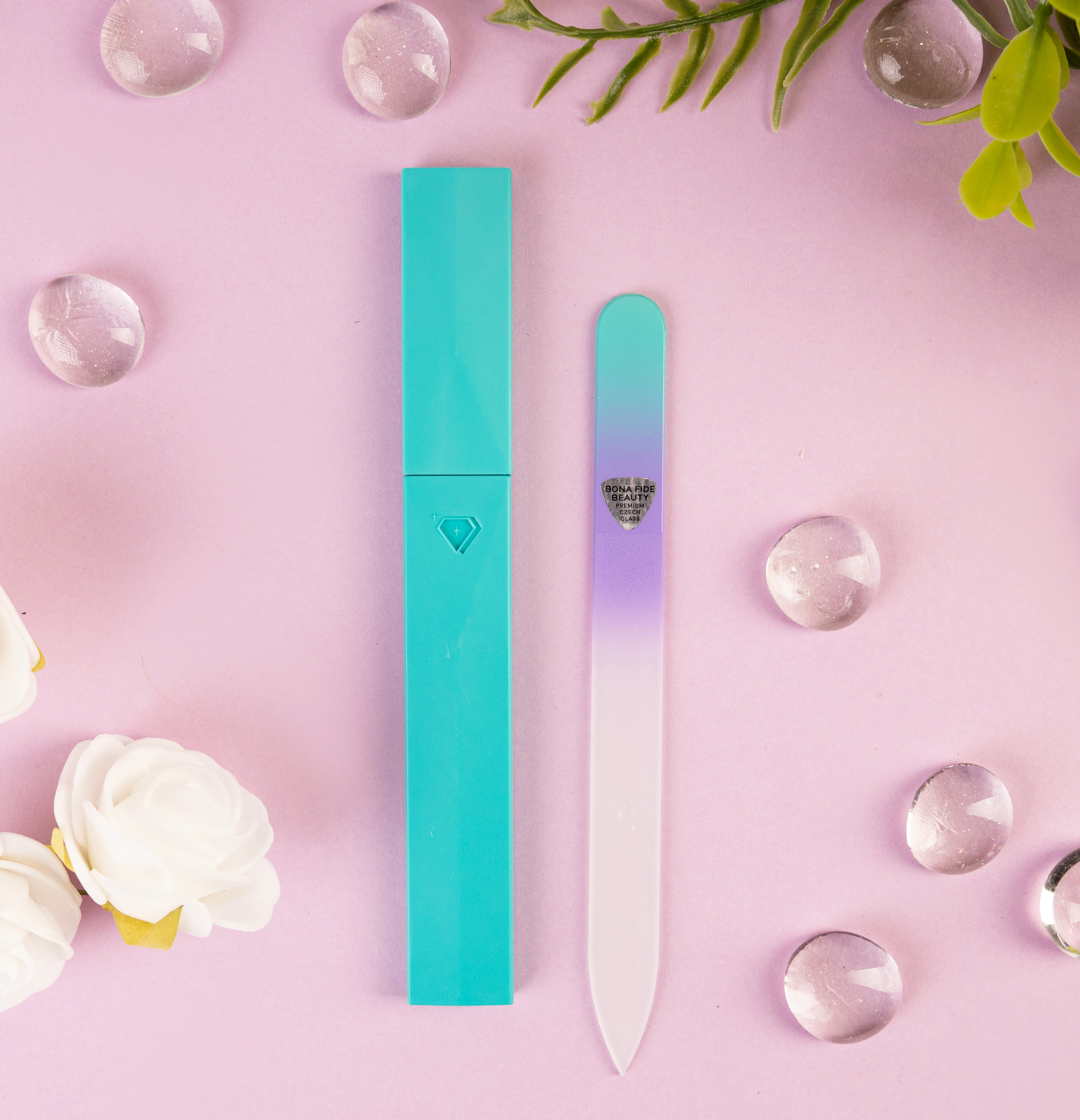Czech Glass Nail File in Hard Case
