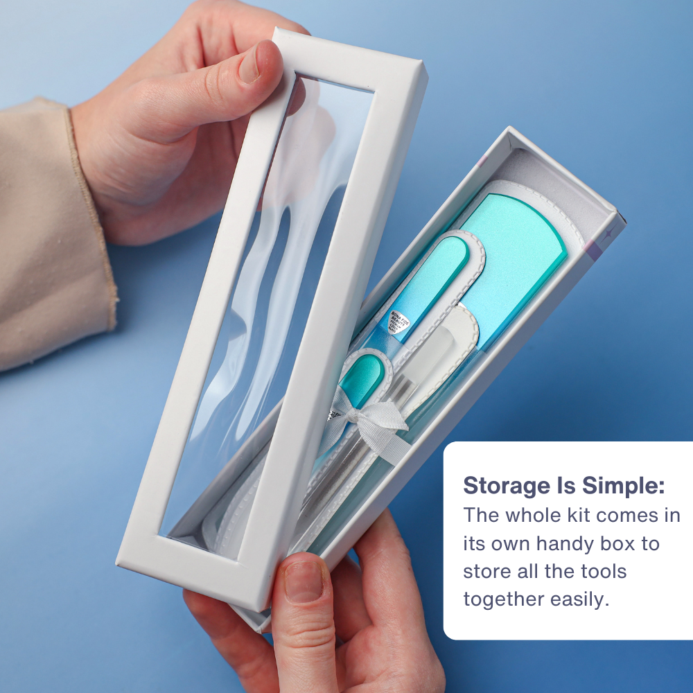 4-Piece Glass File Starter Kit in Aqua