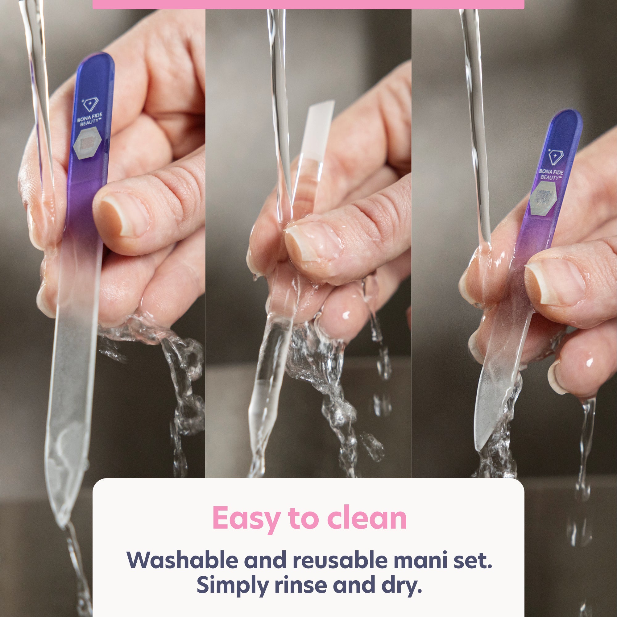3-Piece Czech Glass Manicure Kit in Violet