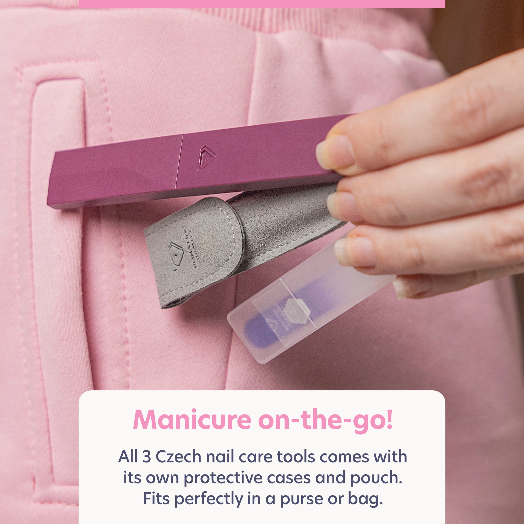 3-Piece Czech Glass Manicure Kit in Violet