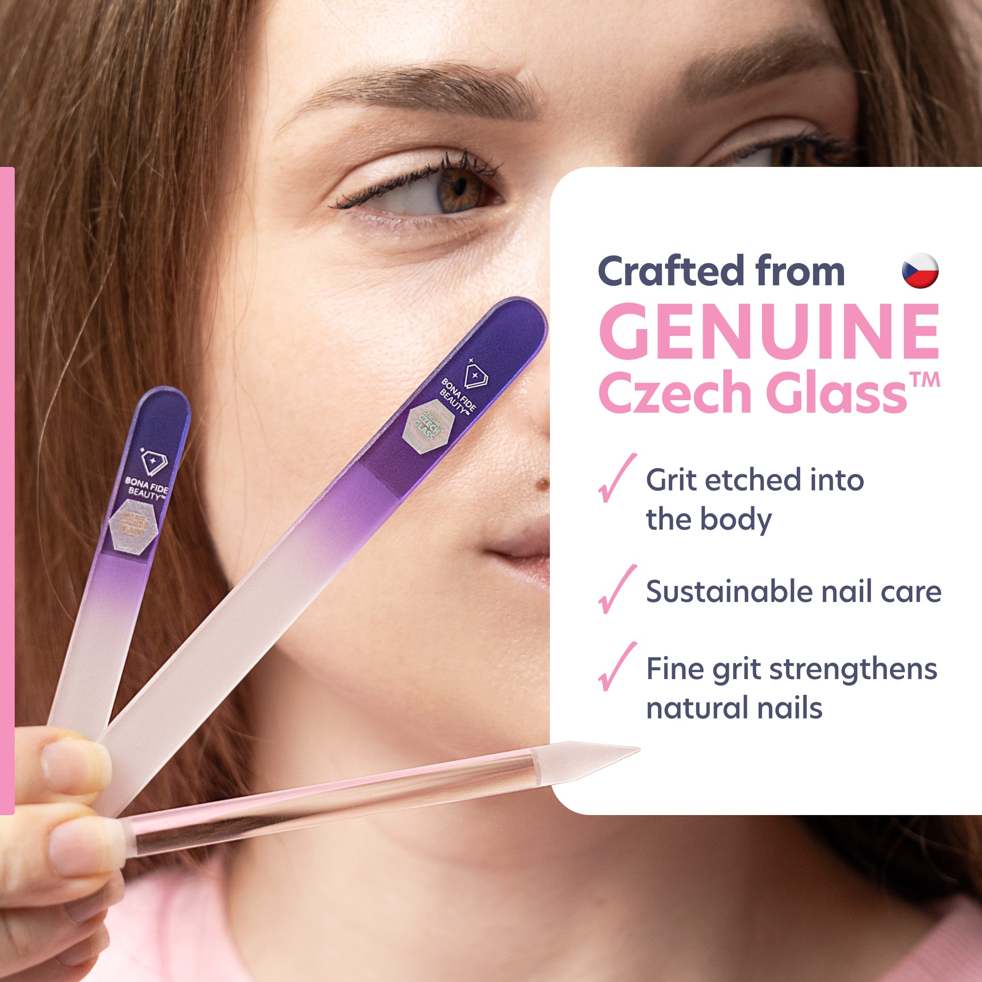 3-Piece Czech Glass Manicure Kit in Violet