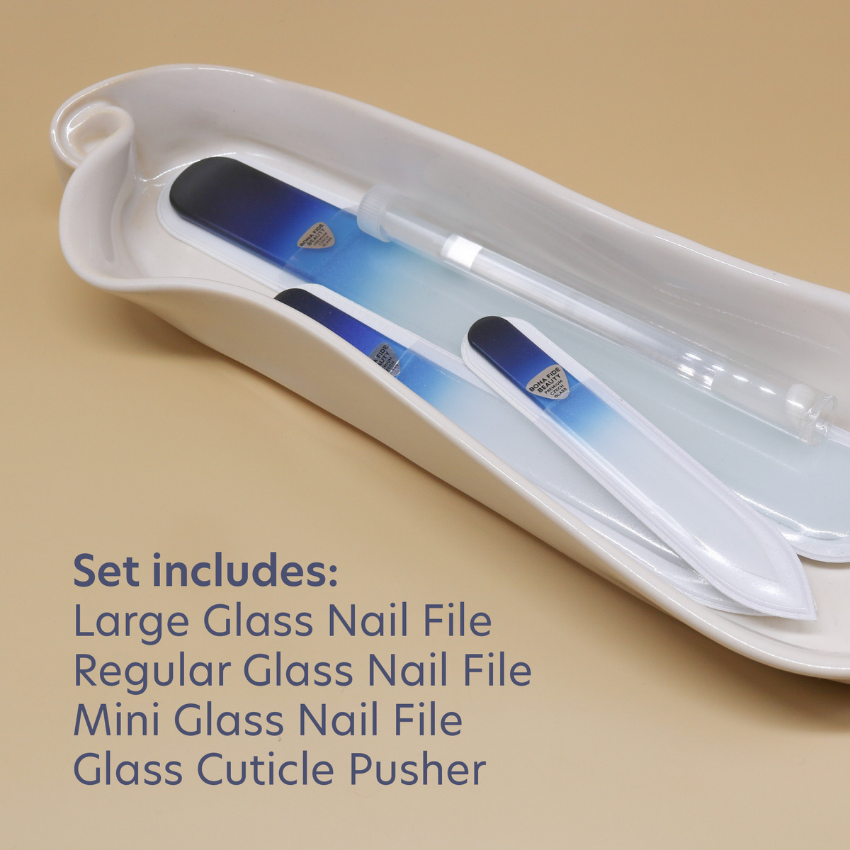 Glass Mani-Pedi Set - Cobalt